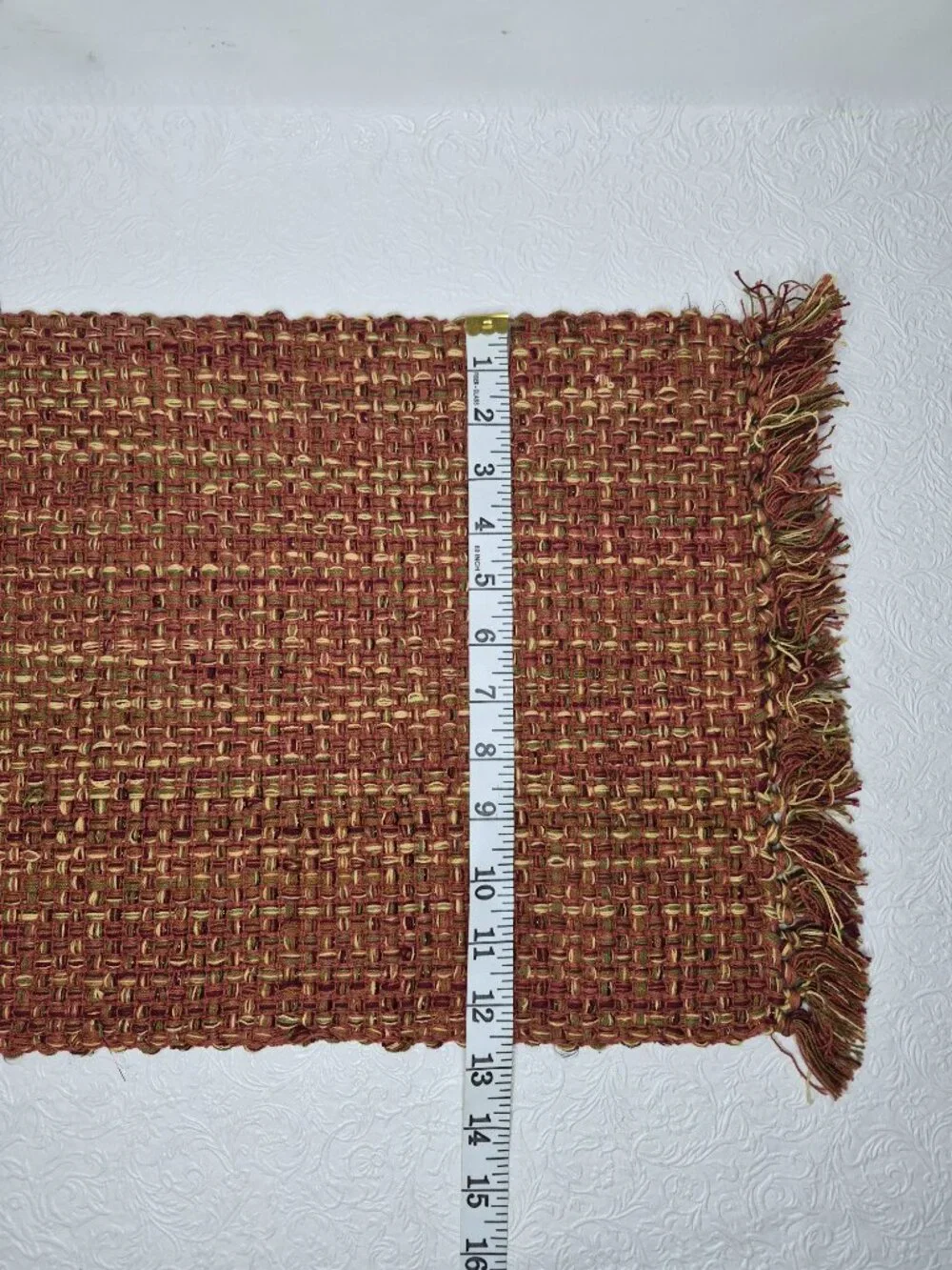 Tweed Autumn Fall Harvest Placemat Rust Orange Maroon Olive Green Brown Set of 6